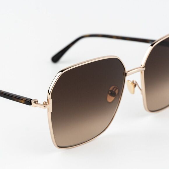 Tom Ford CLAUDIA-02 Women Sunglasses Gold Brown Gradient Square FT0839 52F NEW